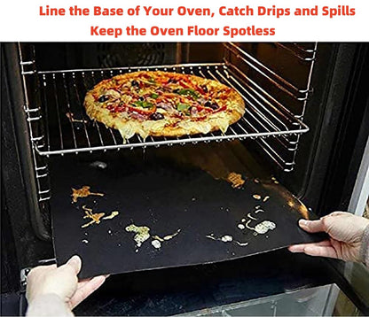 6 X Heavy Duty Oven Liner, Teflon Non-Stick Baking Mats, Washable Grill Mats for Ovens, Electric and Charcoal Grills, 34 x 24cm