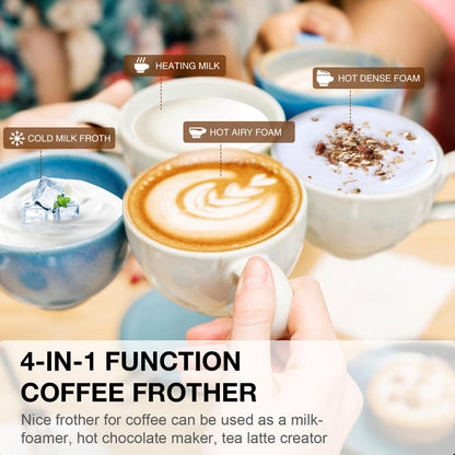 - Milk Frother Electric | Coffee Frother | Warm and Cold Milk Foamer -
