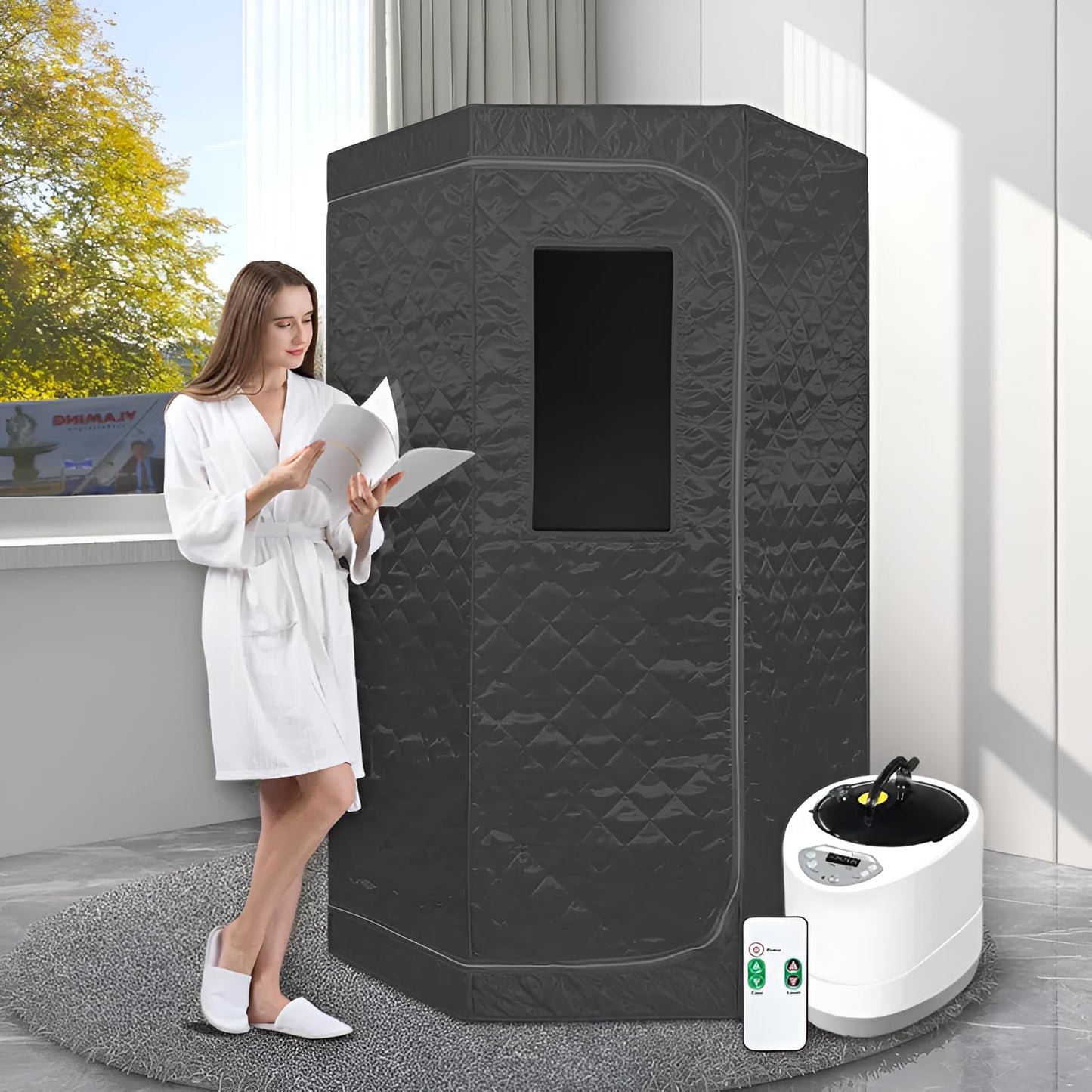 - Portable Full-Body Steam Sauna Kit by Trimzpro | Premium Home Spa Experience Detox & Muscle Therapy System -