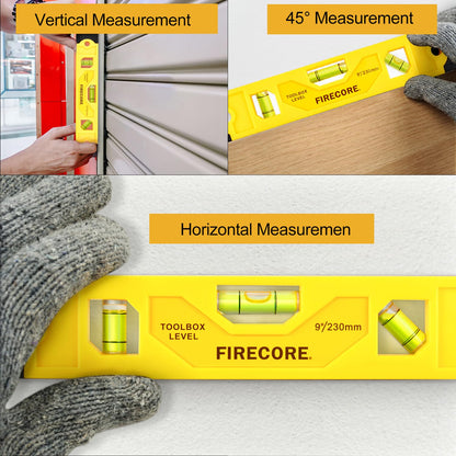 - Spirit Level | Firecore Small Spirit Level | Level Tool | Magnet Torpedo Level with 3 Bubble -