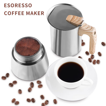 - Sivaphe Stovetop Espresso Maker 100ml | Induction Hob Italian Coffee Percolator Maker -