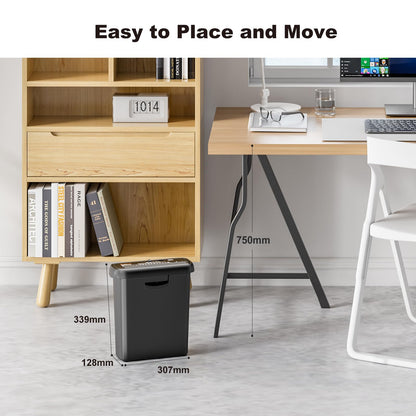 Bonsaii 6-Sheet Strip-Cut Paper Shredder, Small Paper Shredder for Home Use, Can be Used Without Bin, Extendable Arm Design with Overheat Protection, 9 Liter Bin, S123-A