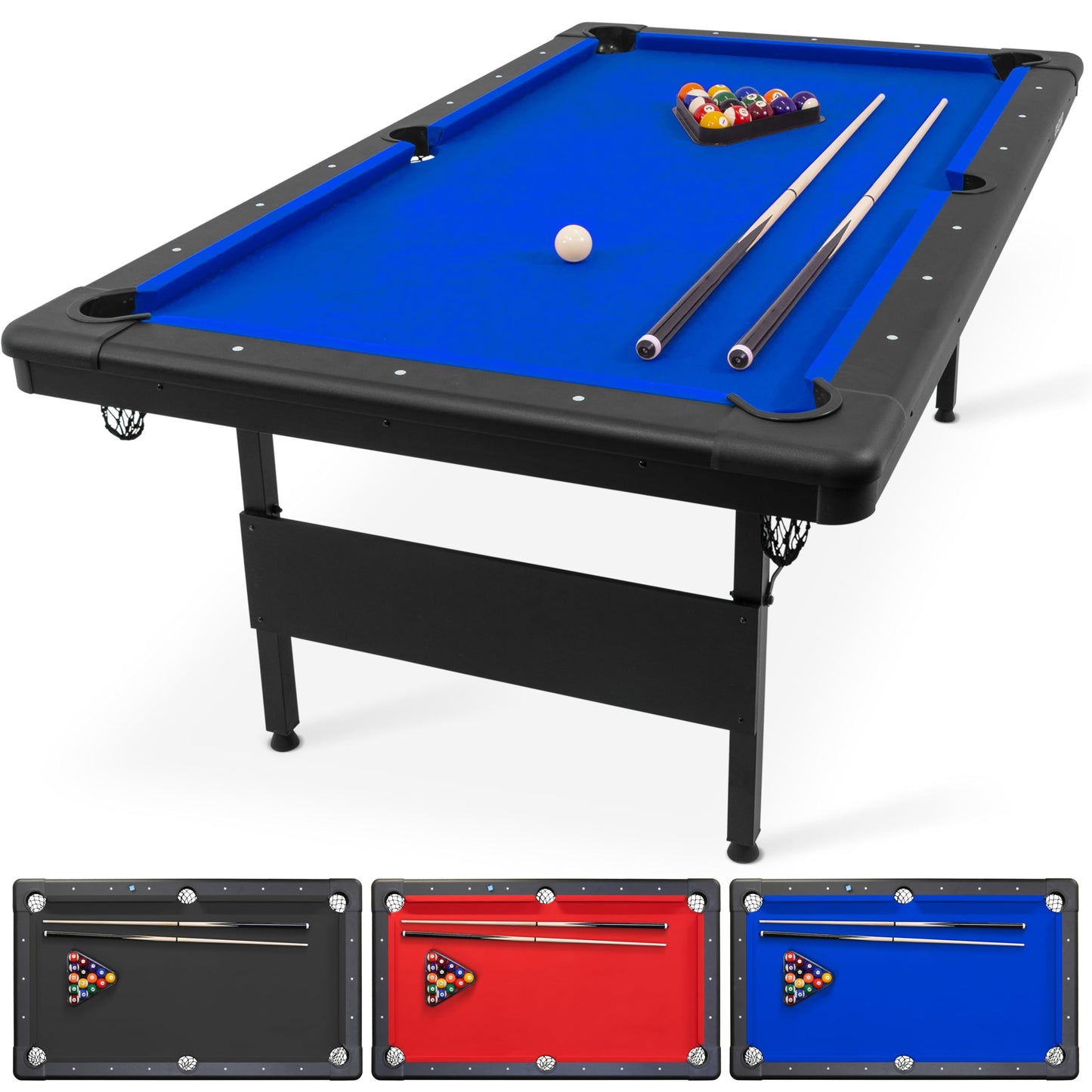 - GoSports Mid-Size 7ft x 3.9ft Billiards Game Table  | Foldable Design -