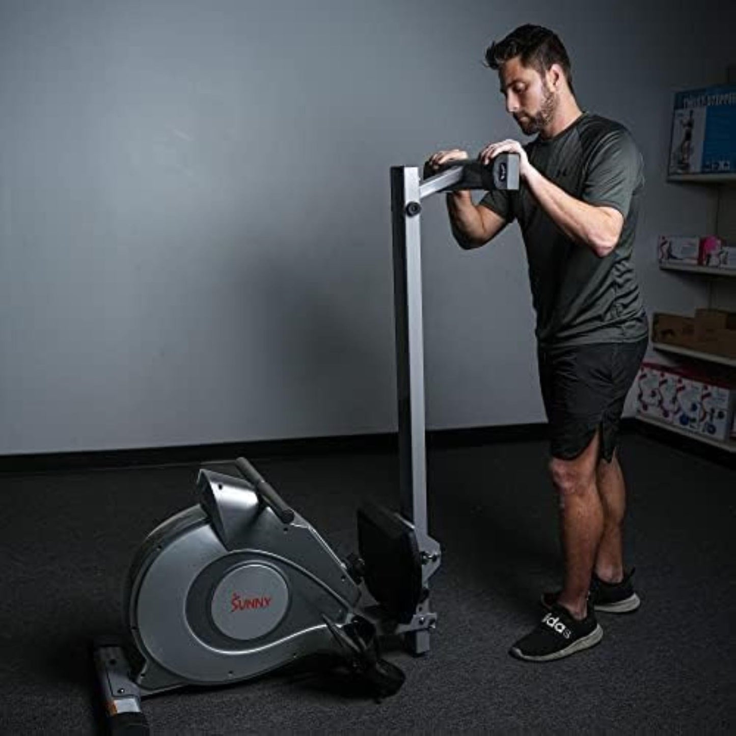 - Sunny Health and Fitness Magnetic Rowing Machine | Folding Rower with LCD Monitor -