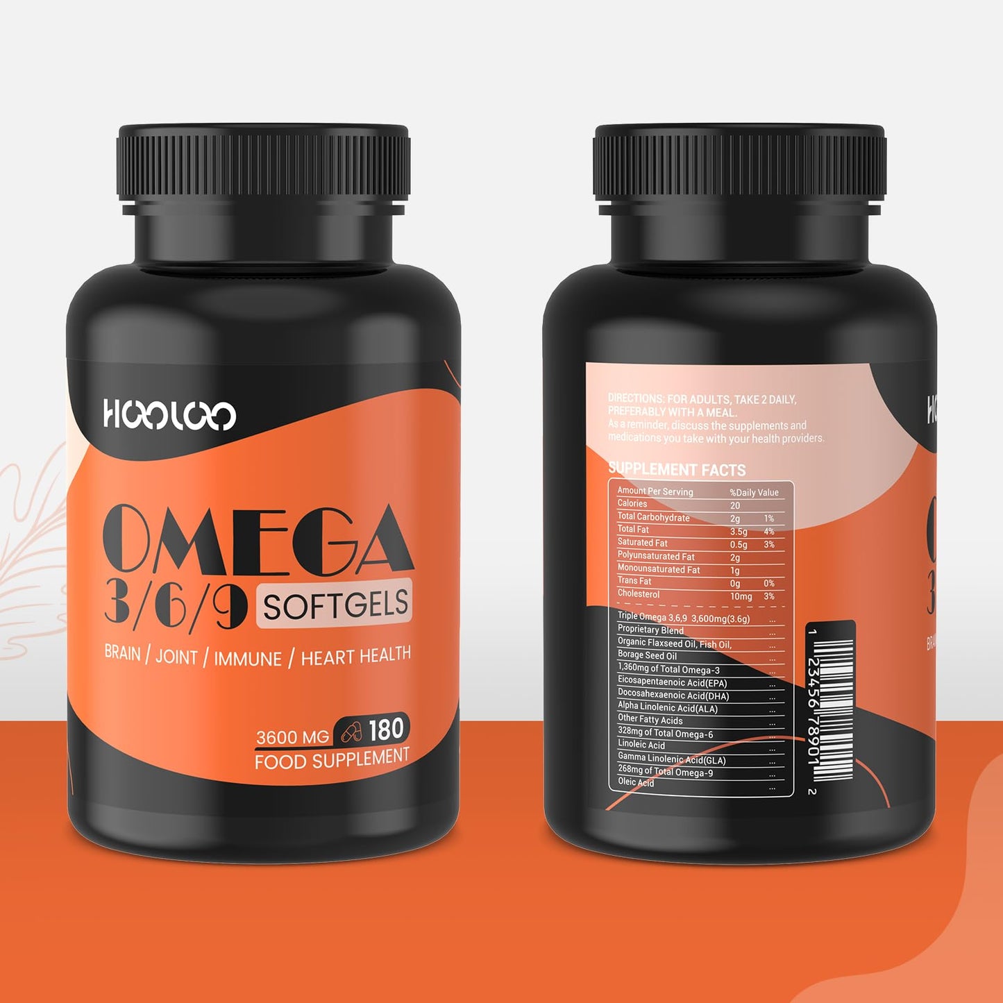 - Omega 3 6 9 Capsules Fish Oil | 3600mg with 816mg EPA & 544mg DHA per Serving | Heart, Brain, Eye and Joint Support for Men & Women -