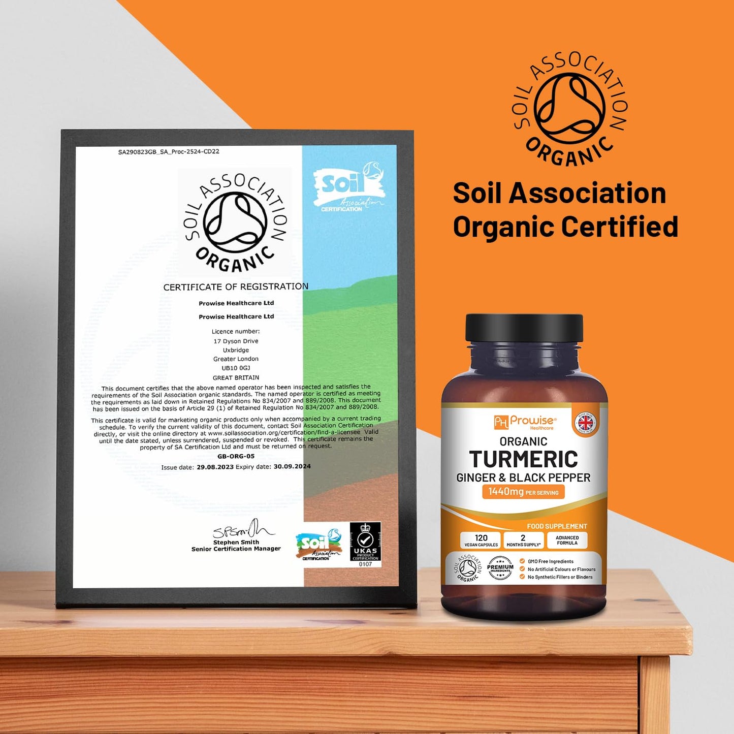- Organic Turmeric Capsules High Strength 1440mg | 120 Capsules with Black Pepper, Ginger & Active Ingredient Curcumin -