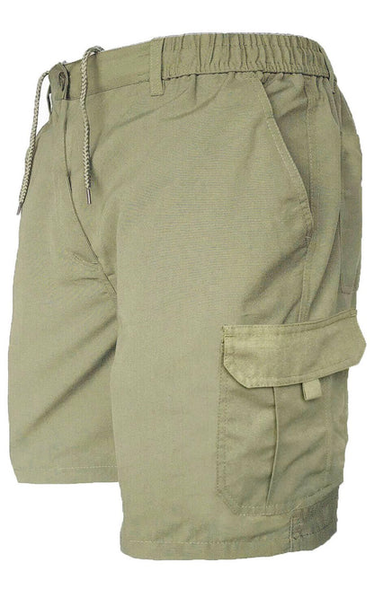 - JUST LOOK Mens Cargo Shorts | Combat Multi Pocket Elasticated Waist -