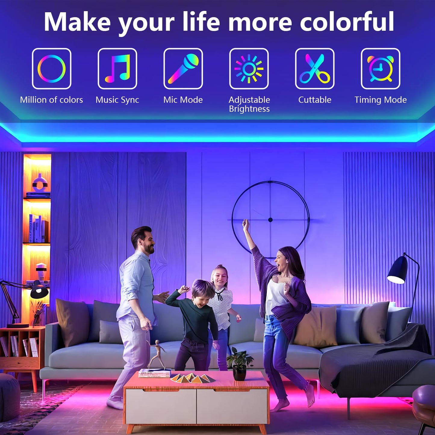 - SINWE 30M Led Strip Lights | Music Sync Led Lights | 44 Keys Remote -