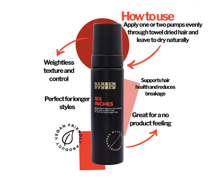 - Six Inches | Weightless Texture Foam | Medium Hold | Long Lasting -