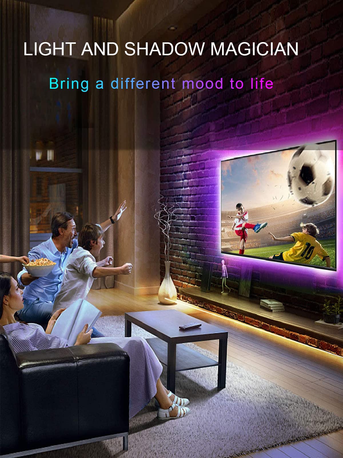 - KANTUTOE TV LED Lights | 3m LED Lights For TV | Music Sync Bluetooth APP Control -