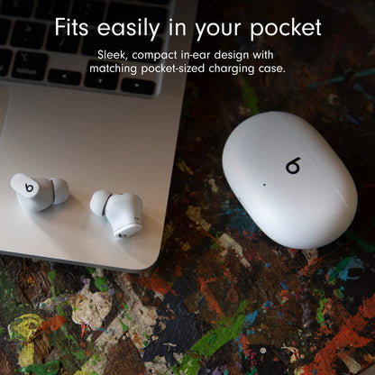 Beats Studio Buds – True Wireless Noise Cancelling Earbuds – IPX4 rating, Sweat Resistant Earphones, Compatible with Apple & Android, Class 1 Bluetooth, Built-in Microphone – White