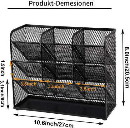 - Marbrasse Mesh Desk Organiser | Multi-Functional Pen Holder | Desktop Stationary Organiser -