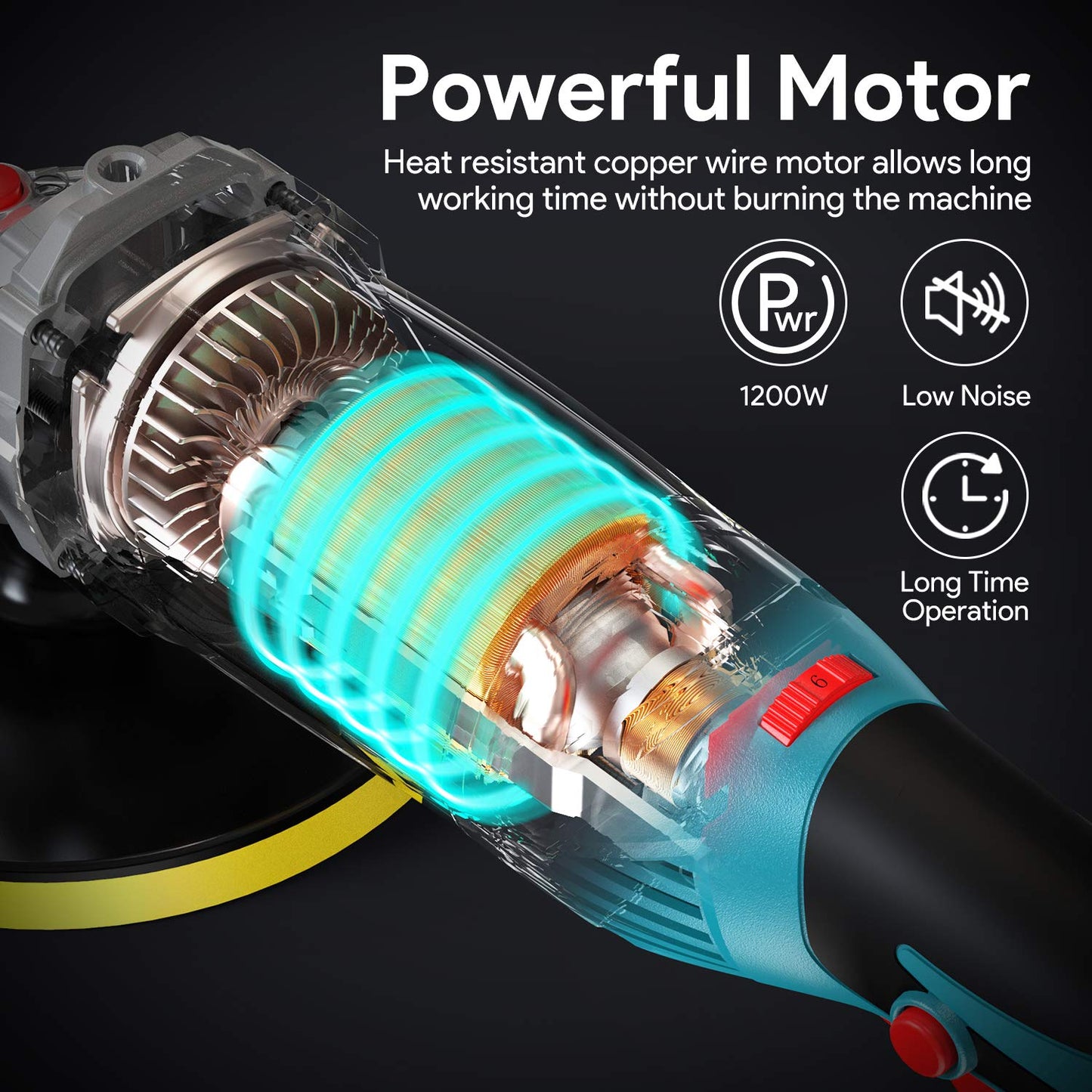 - ENEACRO Polisher | Rotary Car Buffer Polisher Waxer | 1200W 180/150 mm Plate | 6 Variable Speed 1500-3500RPM | Detachable Handle -