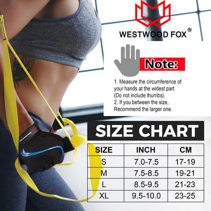 - WESTWOOD FOX Cycling Gloves for Men Women, Breathable Half Finger Mountain Bike
