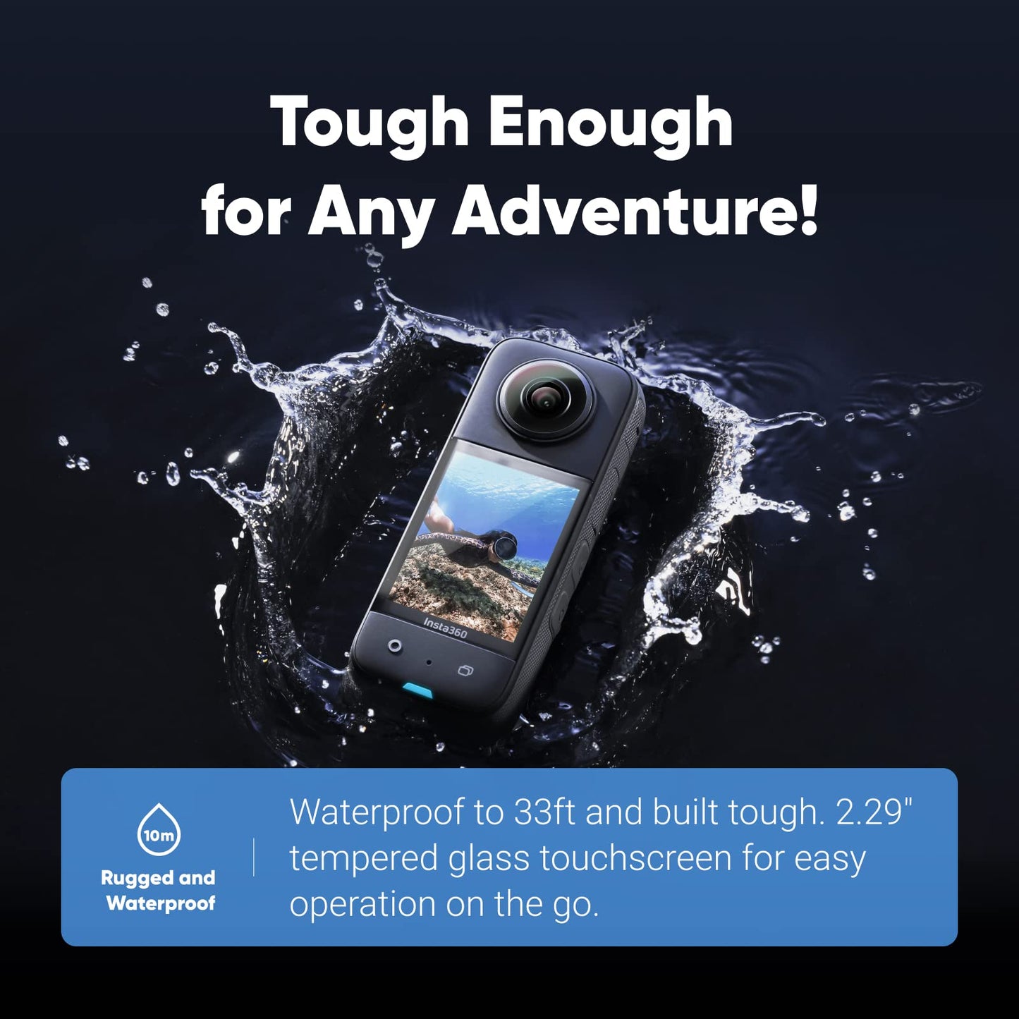 - Insta360 X3 Get-Set Bundle | Waterproof 360 Action Camera | 1/2" 48MP Sensors | 5.7K 360 Active HDR Video | 72MP 360 Photo | 4K Single-Lens -