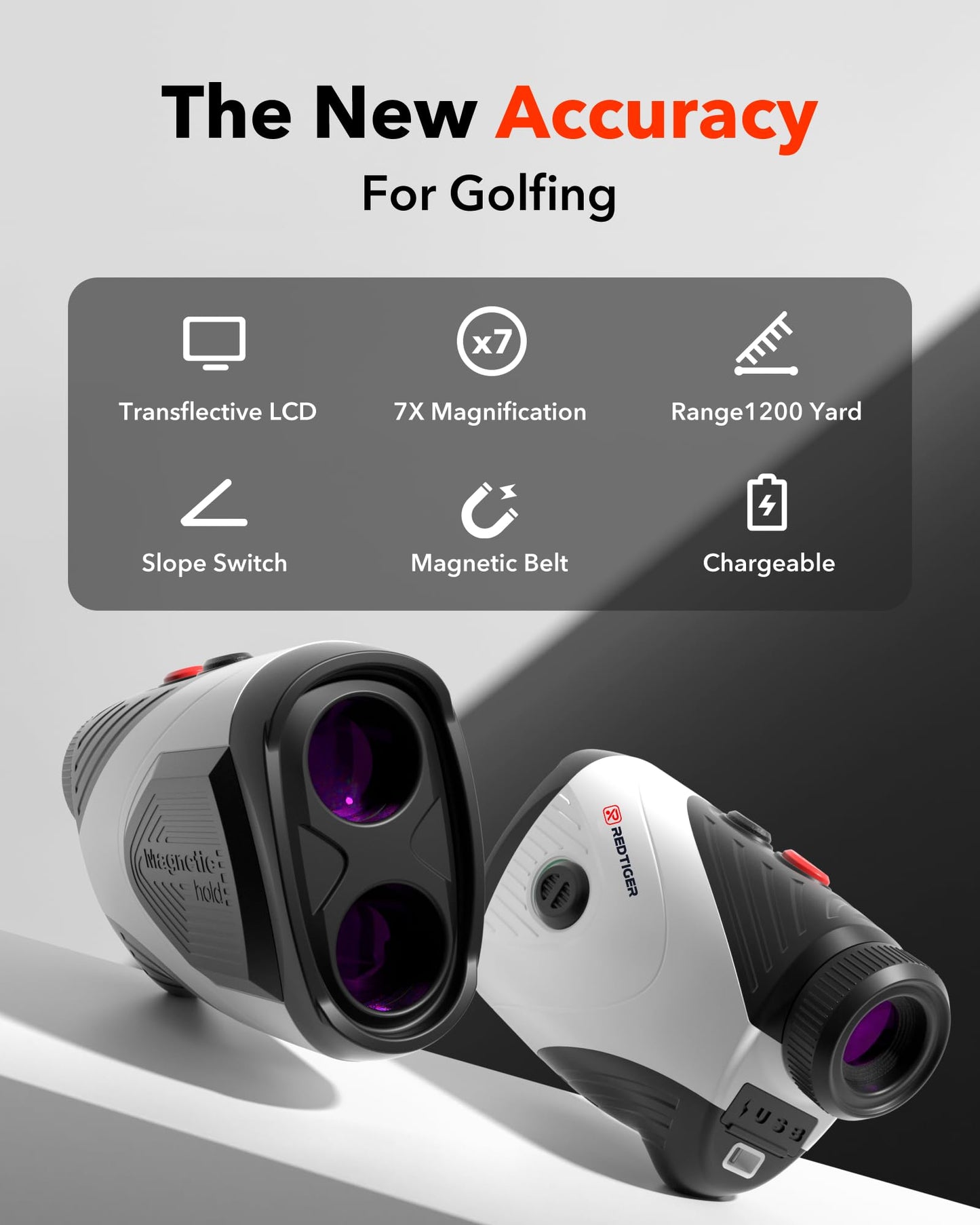 - REDTIGER Golf Rangefinder | 7X Magnification Laser Range Finder -