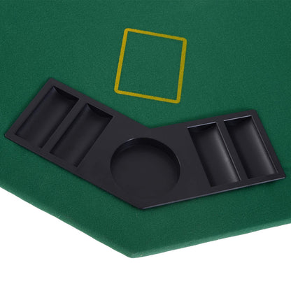 - HOMCOM 8 Player Folding Games Poker Table | Chip Cup Holder | Steel Base | Felt Top | Octagon -