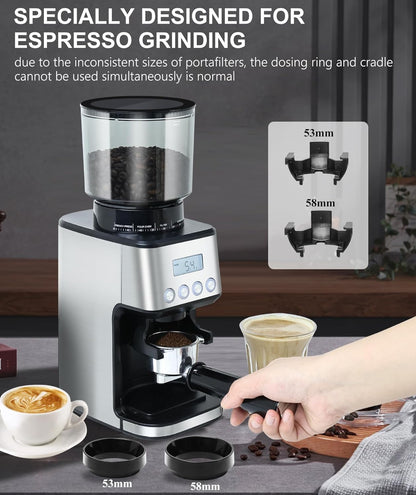 - Homtone Coffee Grinder Electric Conical Burr | Adjustable Coffee Grinder | 51 Precise Settings -