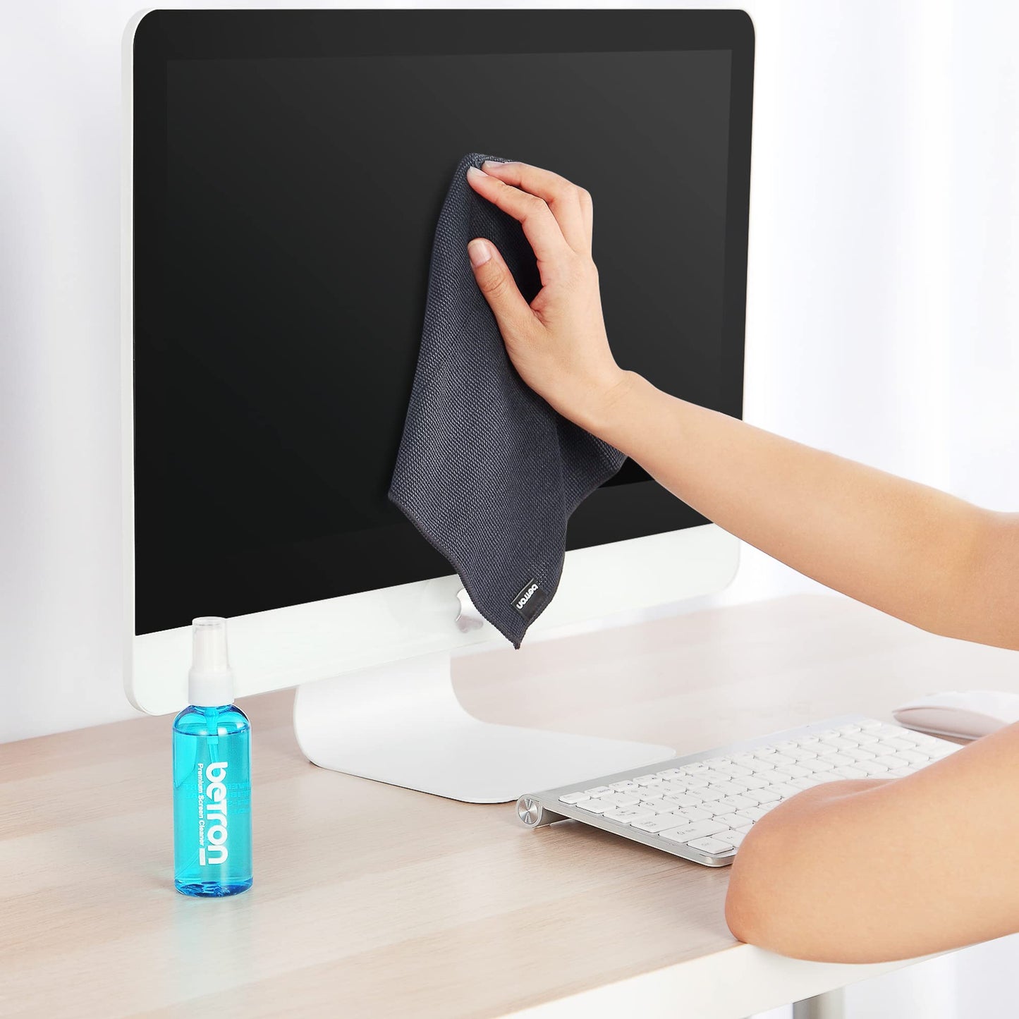Betron Screen Cleaner Spray for TV, Laptop, Macbook, Computer, Monitor, Mobile Phone Cleaning Kit including Brush and Microfibre Cleaning Cloth, 100ml