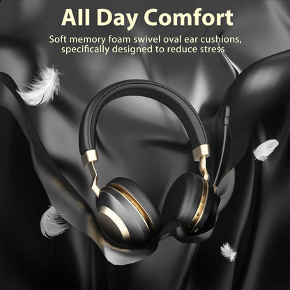 - Earbay Wireless Headset | Headphones with Microphone Noise Canceling | 45H Work Time | V5.3 Bluetooth Headset with Mic Mute & USB Dongle -