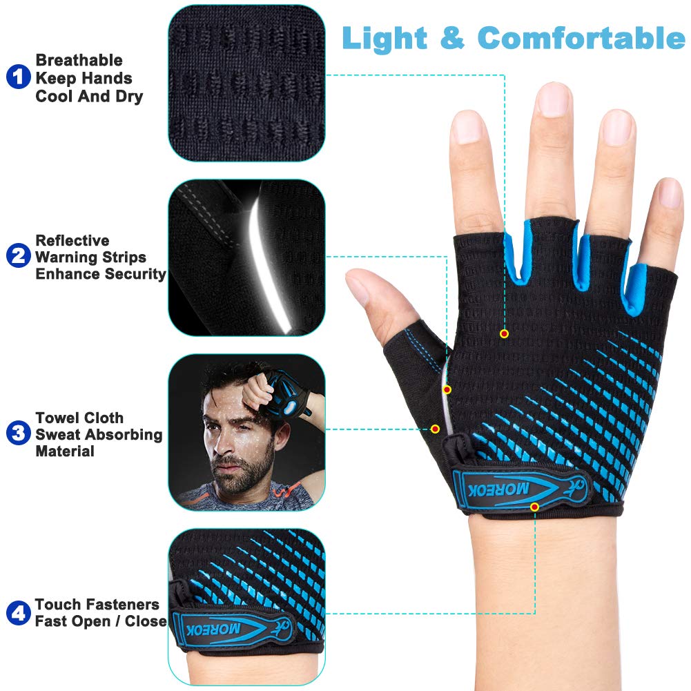 - LUROON Cycling Gloves | Half Finger Gel Padded Bike Gloves | Anti-Slip -