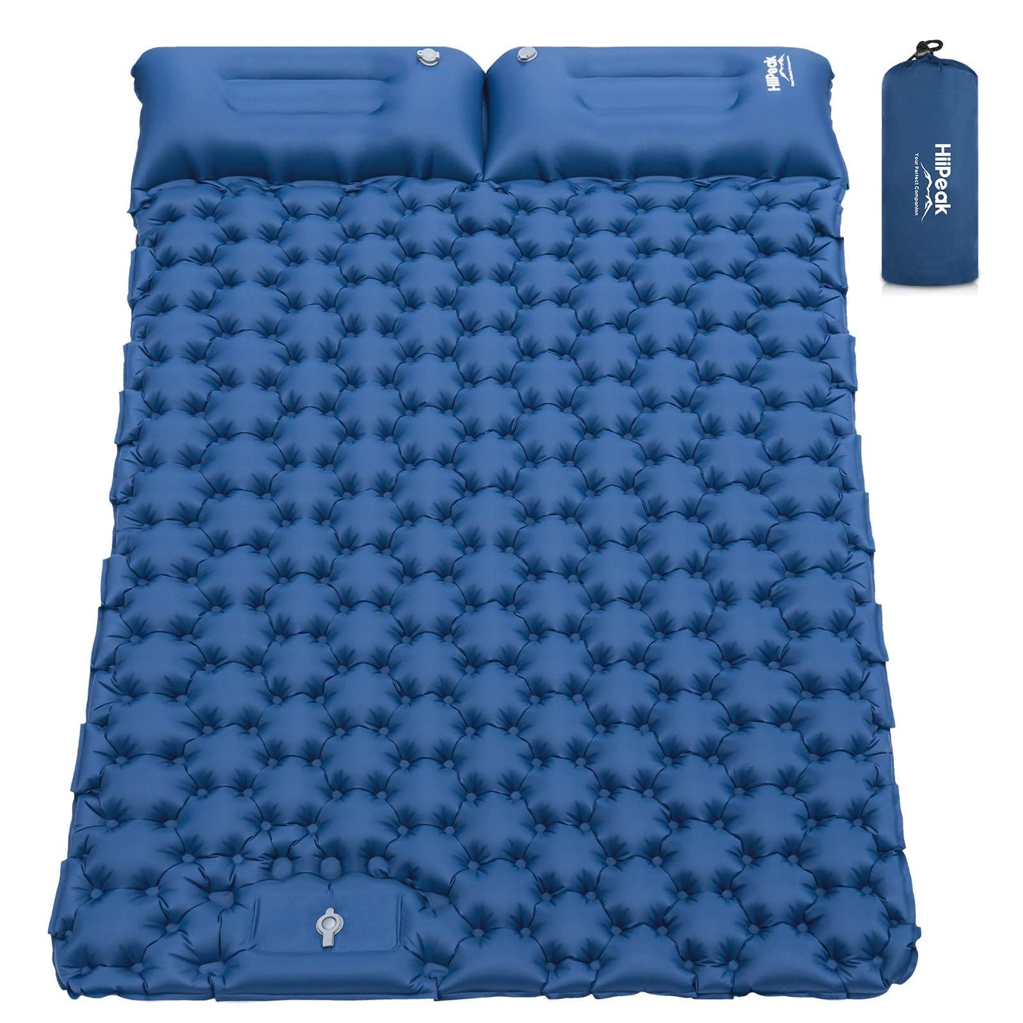 - HiiPeak Double Sleeping Pad With Foot Pump & Pillow | Self Inflating Camping Air Mat for 2 Person -