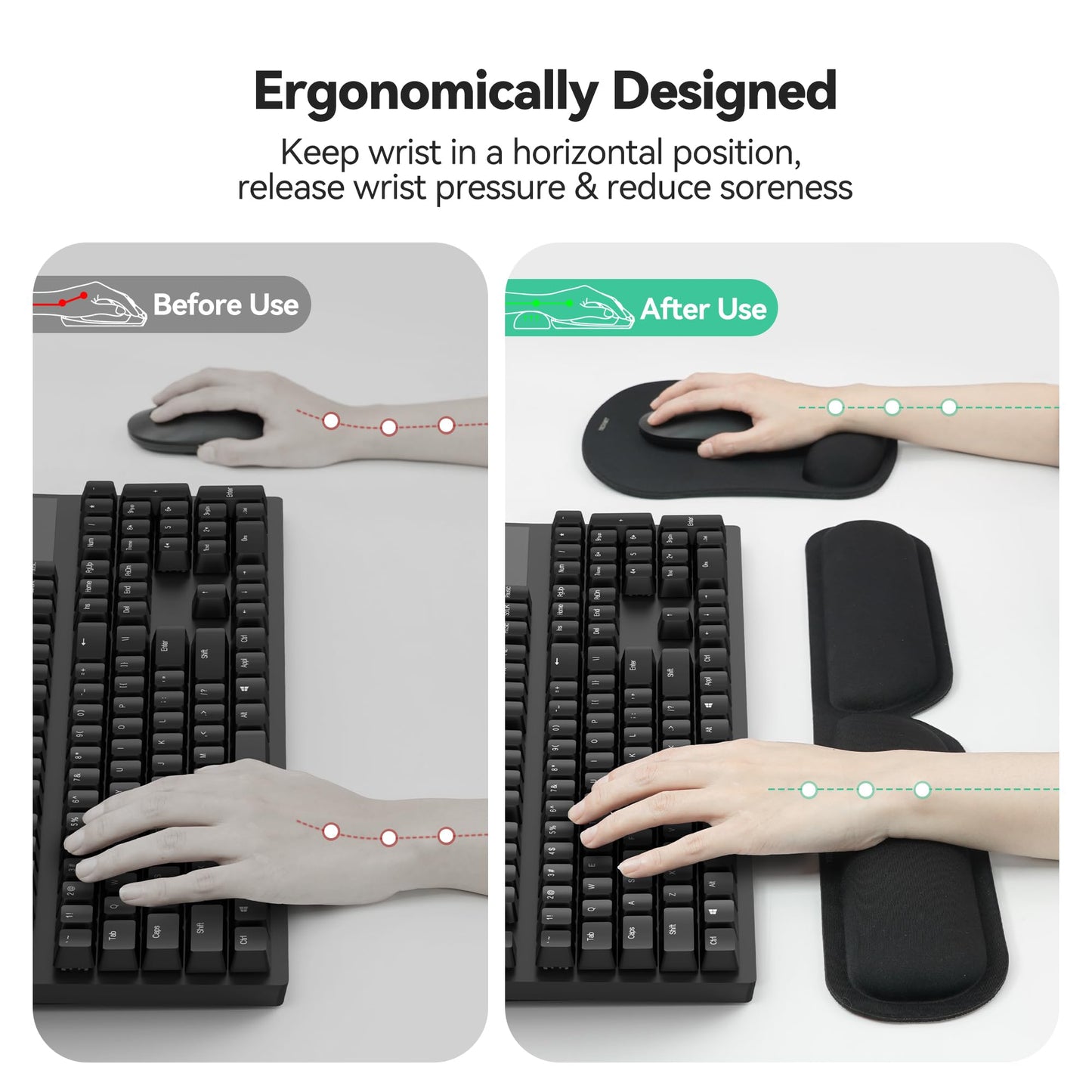 - TECKNET Keyboard Wrist Rest Mouse Mat Set | Foldable Keyboard and Mouse Mat -