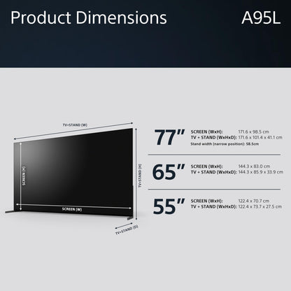 - Sony BRAVIA XR | XR-65A95L | 65 Inch | QD-OLED | Smart TV | 4K HDR | Google TV | ECO PACK | BRAVIA CORE | Perfect for PlayStation5, Seamless Edge Design, 5 Year Warranty