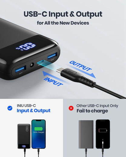 - INIU Power Bank | 20000mAh Fast Charging Portable Charger | 22.5W Powerbank with USB C Input & Output -