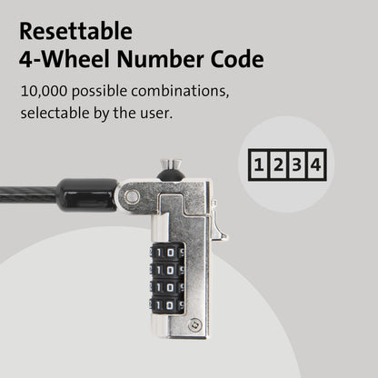 - Kensington N17 Combination Laptop Lock | Tough Lock Head & Carbon Steel Cut-Resistant Cable -