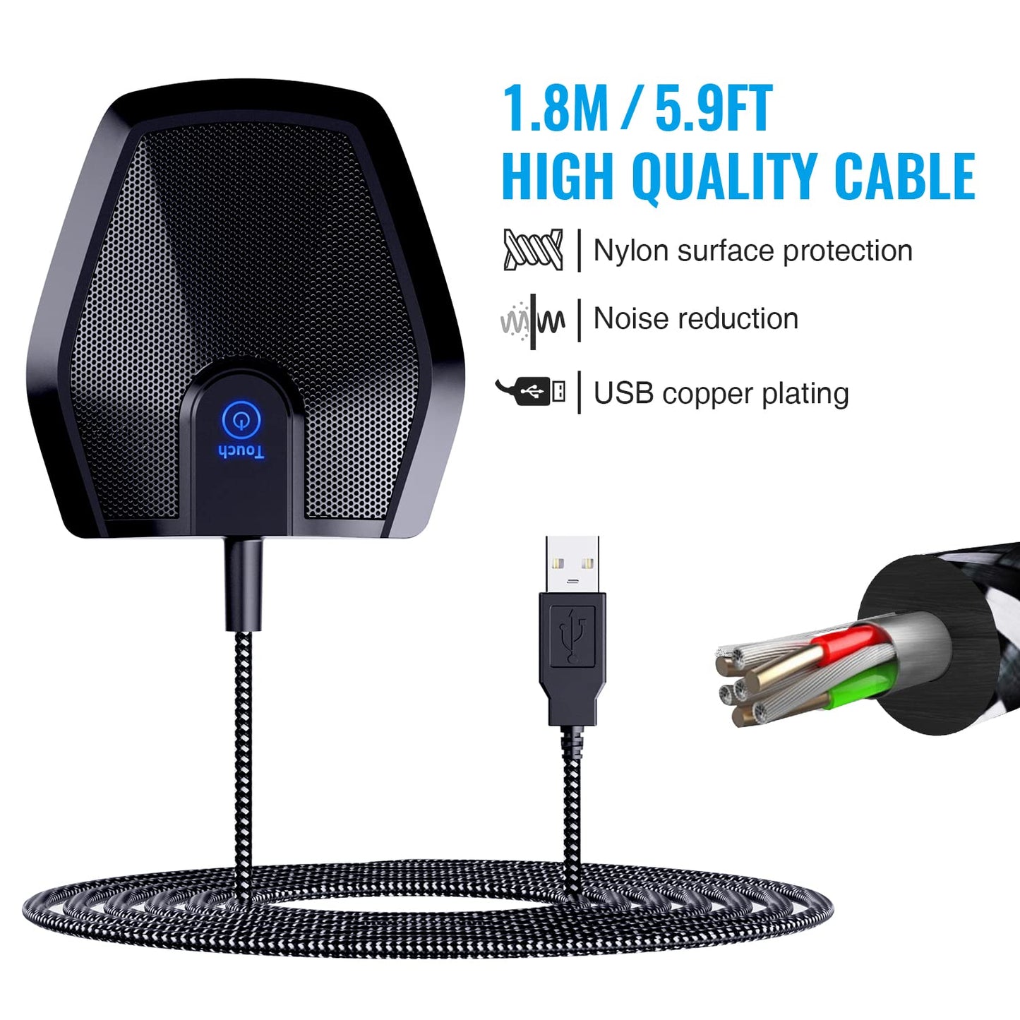 - TONOR USB Conference Microphone | Omnidirectional Boundary Condenser | PC Microphone -