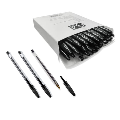 - G4GADGET Premium Pack of 10 Black Biro Ballpoint Pens | Medium Tip for Fluent | Smooth Writing -