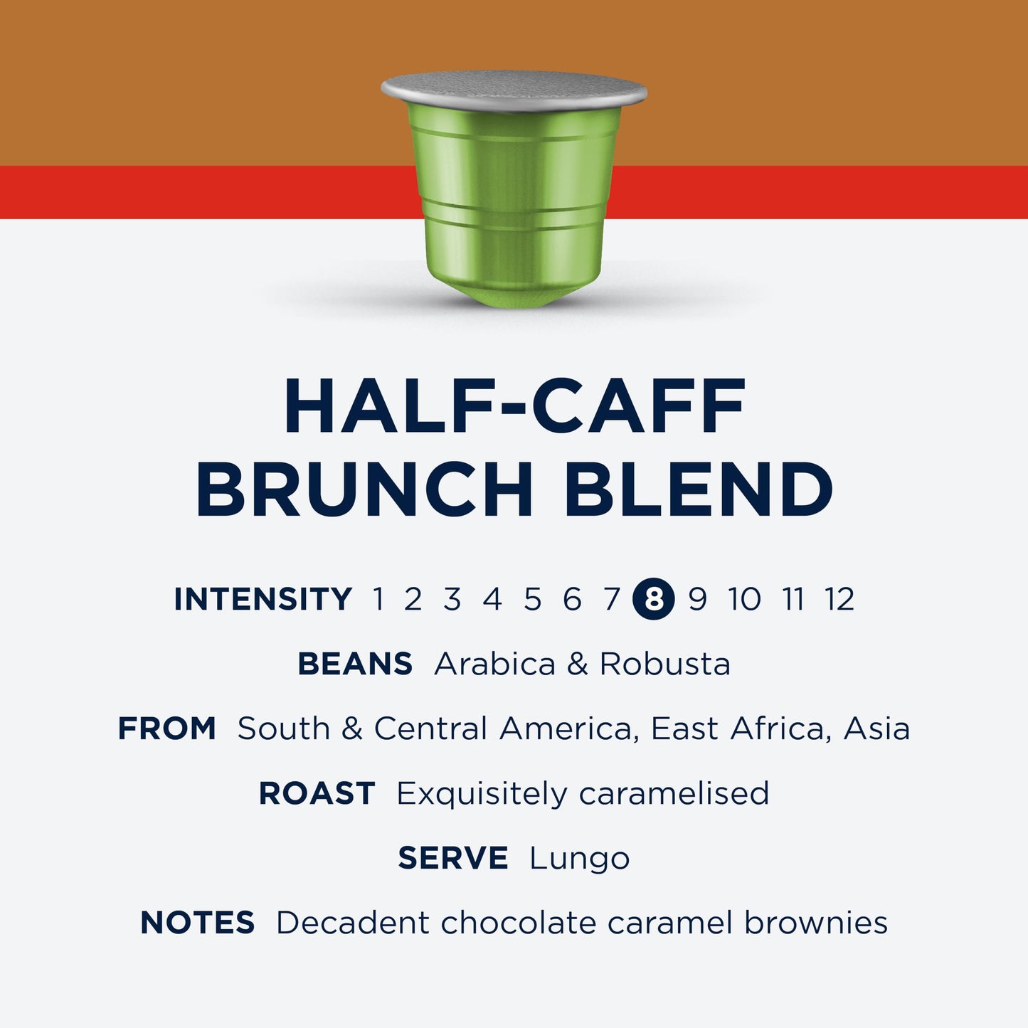 CafePod Coffee Pods Nespresso Compatible Half-Caff Brunch Blend 60 Aluminium Capsules