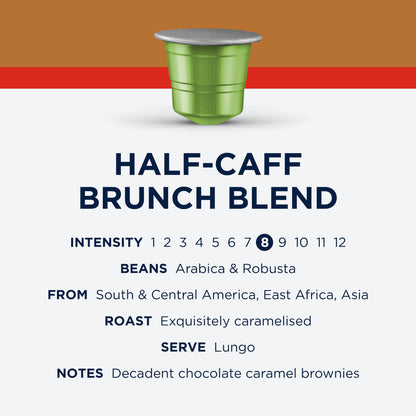 CafePod Coffee Pods Nespresso Compatible Half-Caff Brunch Blend 60 Aluminium Capsules