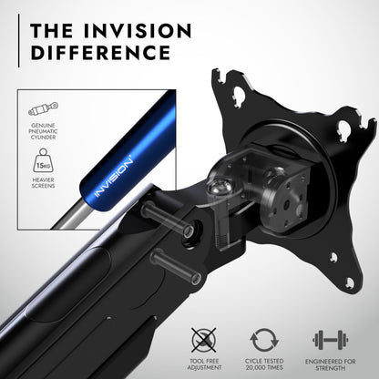 - Invision Monitor Arm Bracket Mount for most 24-49 Inch Screens -