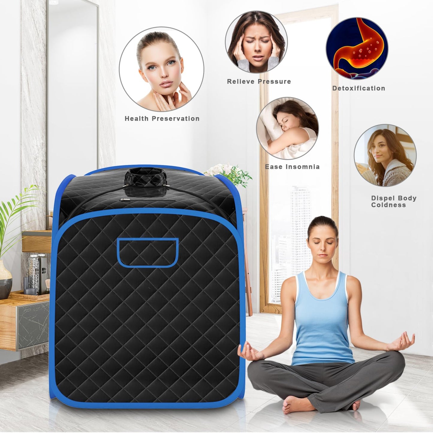 - RELAX4LIFE Portable Sauna Tent | 3L Sauna Pot Bath Box | 9-Gear Adjustable Temperature & Timer -