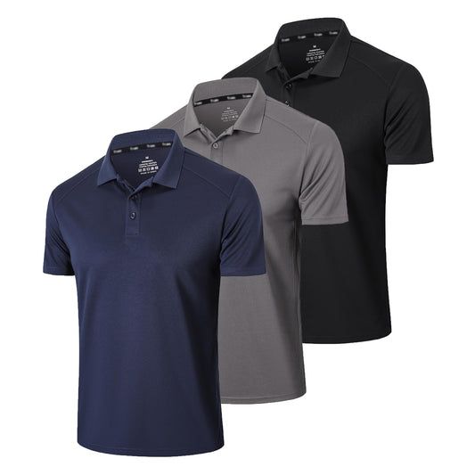 - Gaiatiger 3 Pack Mens Polo Shirts | Short Sleeve | Dry Fit | Lightweight Golf -