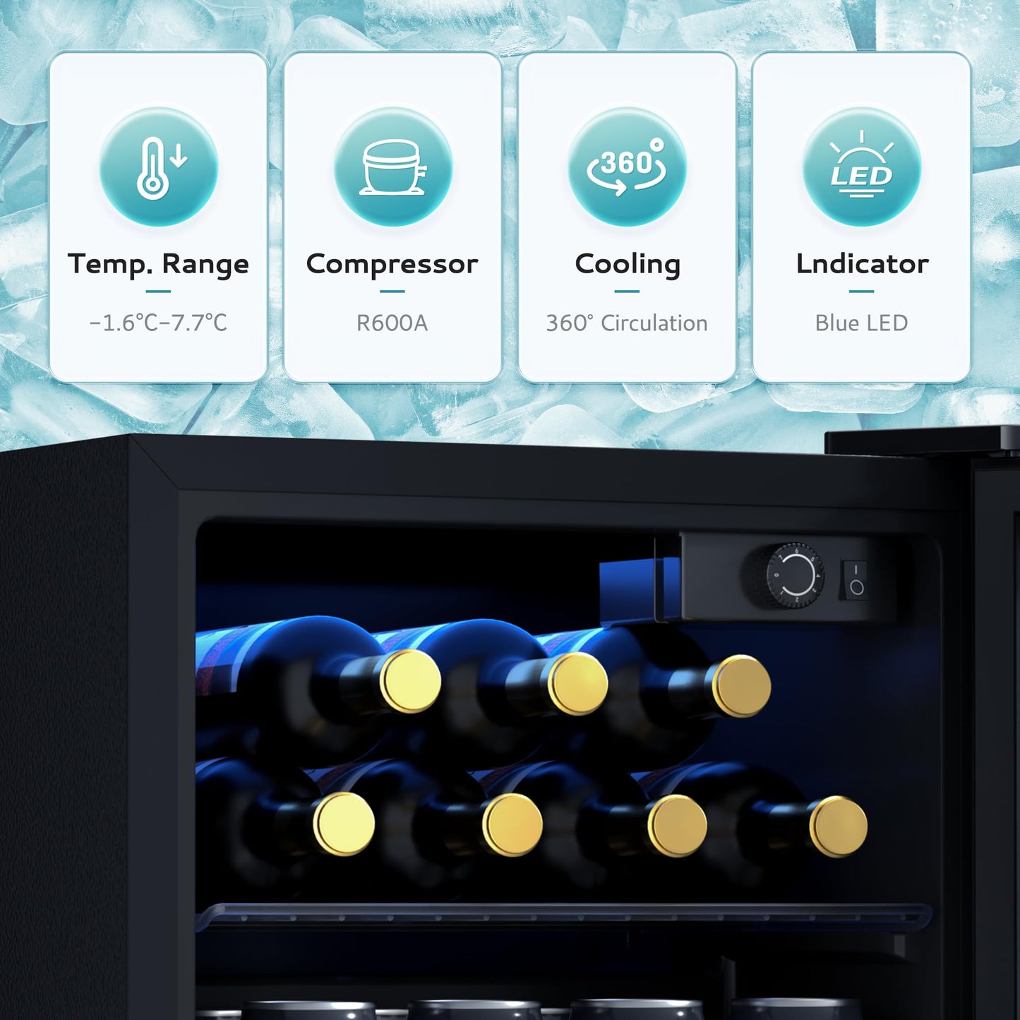 - EUHOMY Beverage Refrigerators with Glass Door | Beverage Fridge Cooler | 55 Can Drink Fridge | Wine Bottle Fridge -