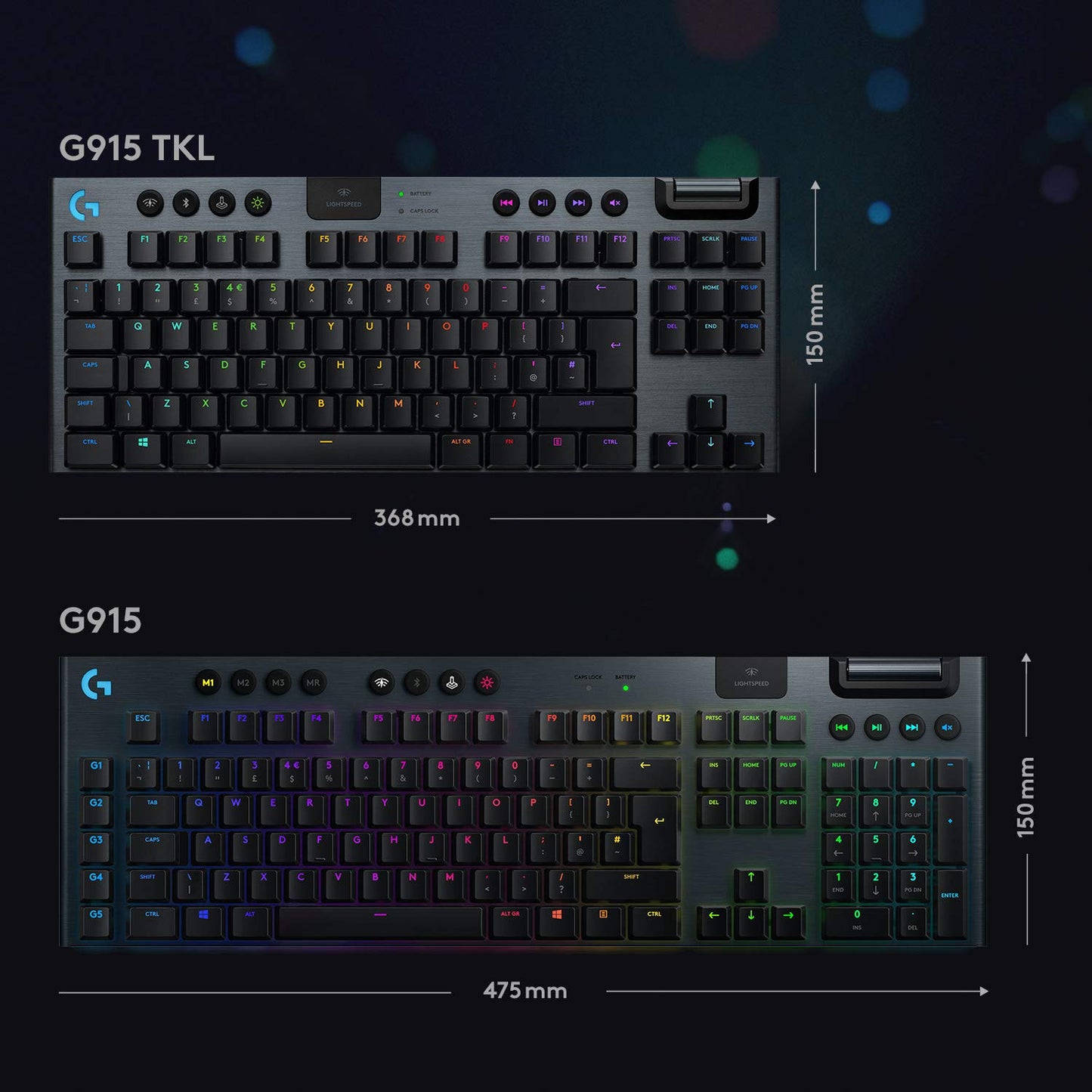 - Logitech G915 LIGHTSPEED TKL Tenkeyless Wireless Mechanical Gaming Keyboard -