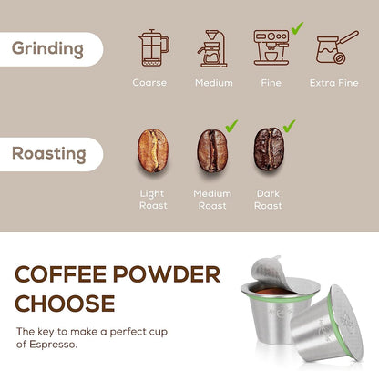 - Espresso Capsules Refillable Coffee Pods | Compatible with Nespresso OriginalLine (2 Pods+120 Lids) -