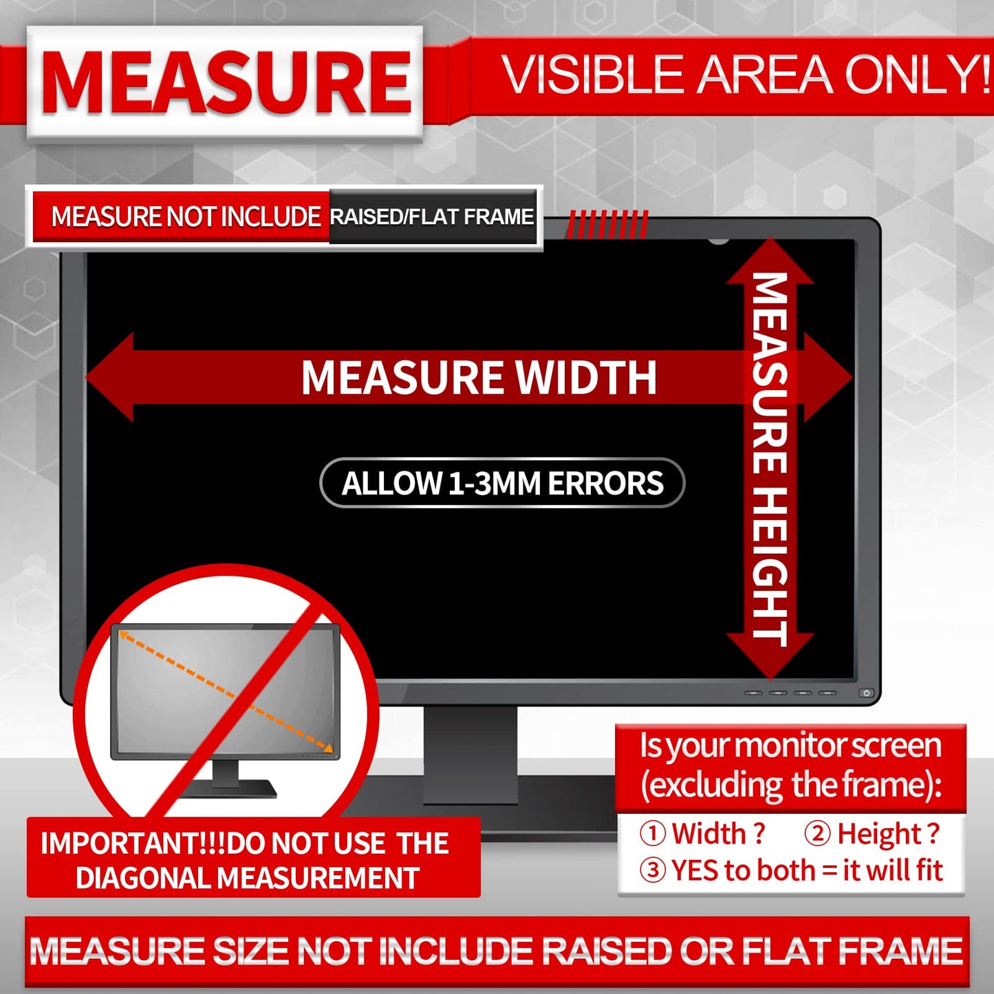 - Kinmiee 24 Inch Computer Privacy Screen Filter | WxH:532mm x 299mm -