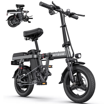- ENGWE T14 Folding Electric Bike 14'' Tires Portable E-bike 48V 10Ah Removable Battery | 25 km/h Speed for Range of 30-70 km -
