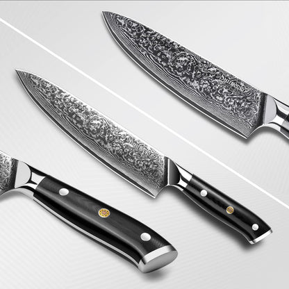 - Sunnecko Chef Knife 8 inch | Kitchen Knife with 73-Layer | VG10 Damascus Steel Sharp -