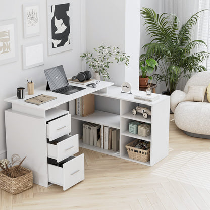 - FirFurd Corner Desk L Shaped Desk | Computer Desk With Drawers -