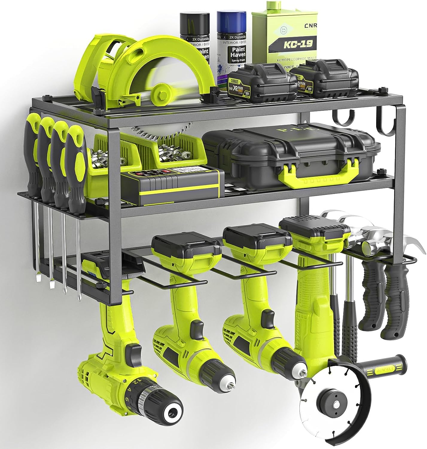 - WELDUN Power Tool Organizer Storage Rack, Wall Mount Drill Holder