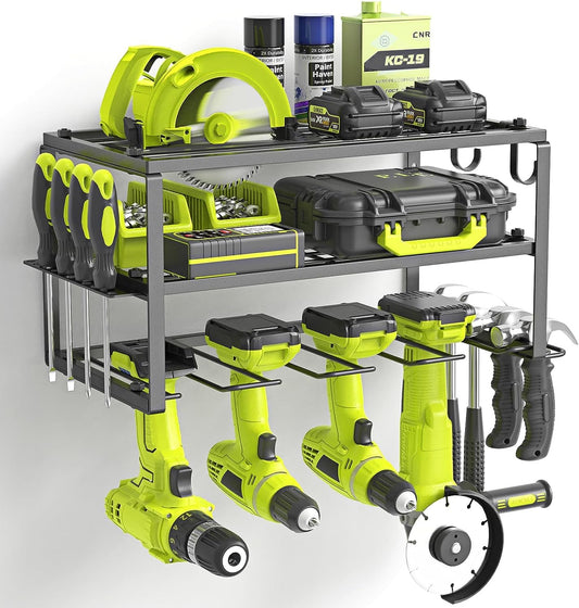 - WELDUN Power Tool Organizer Storage Rack, Wall Mount Drill Holder