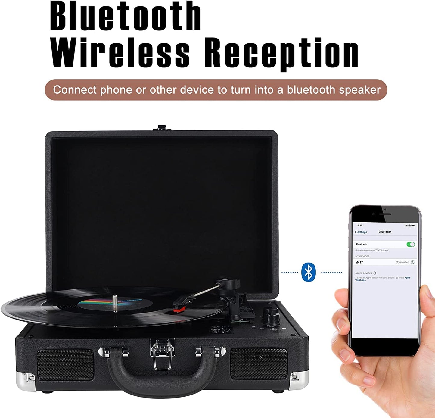 - DIGITNOW!Three Speeds Turntable Retro Record Player with Built-in Stereo Speakers -