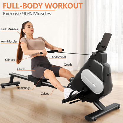 - Jupgod 16 Levels | Adjustable Magnetic Rowing Machine | Phone Holder -