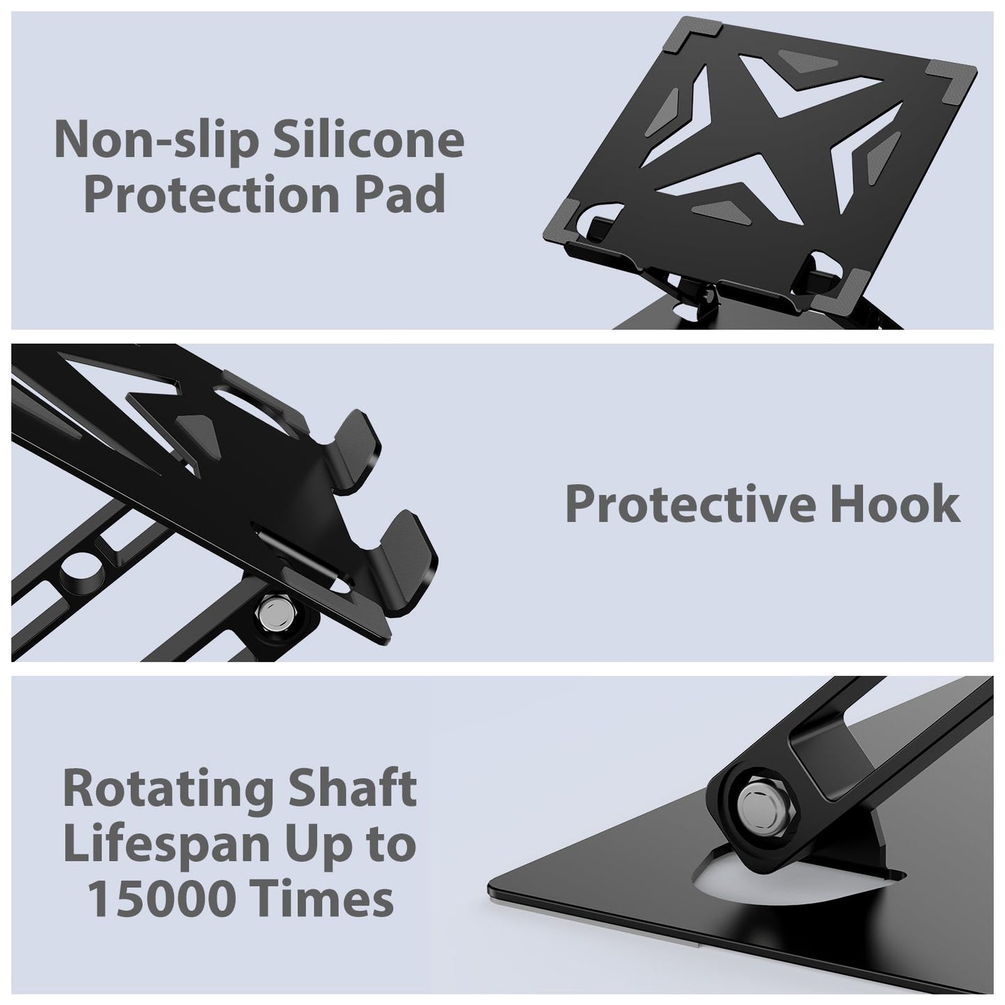 - Nayka Adjustable Laptop Stand for Desk | Metal Foldable Laptop Riser -