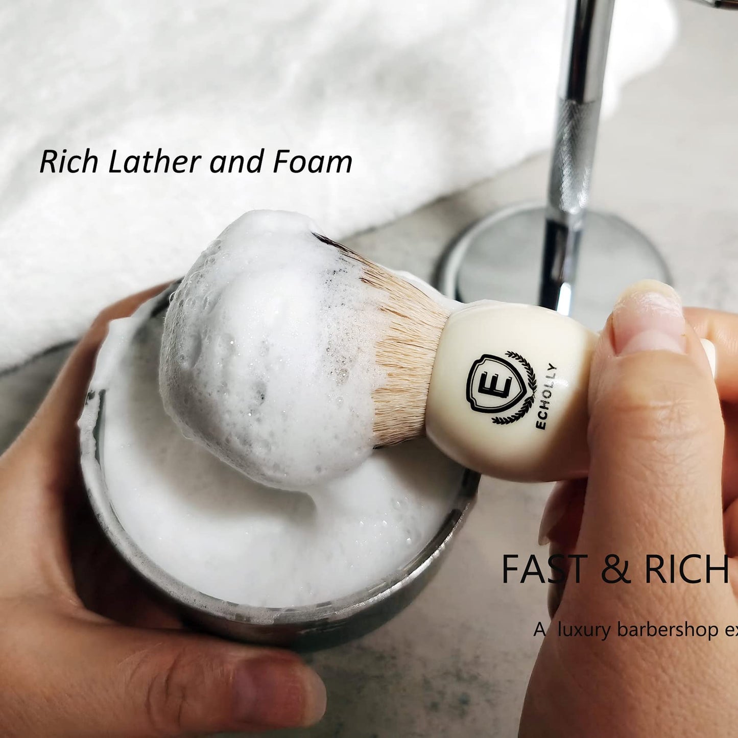 - Mens Shaving Brush | Echolly Shaving Brushes for Men | Shave Brush for Wet Shave -